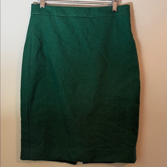 J. Crew Green 2 Pencil® Skirt in Double-Serge Wool Size 6 - Picture 3 of 14